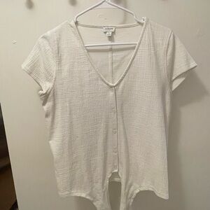 Women's Ivory Button-Down Top